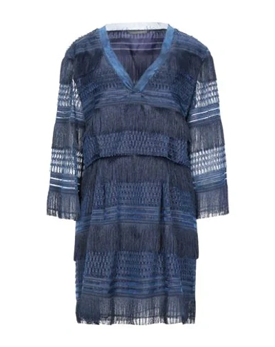 Alberta Ferretti Short Dresses In Dark Blue
