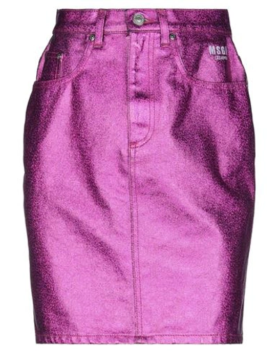 Msgm Denim Skirts In Pink