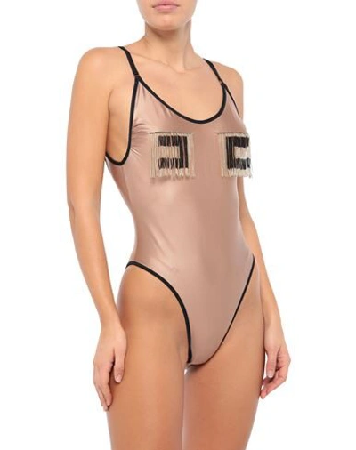 Elisabetta Franchi One-piece Swimsuits In Beige