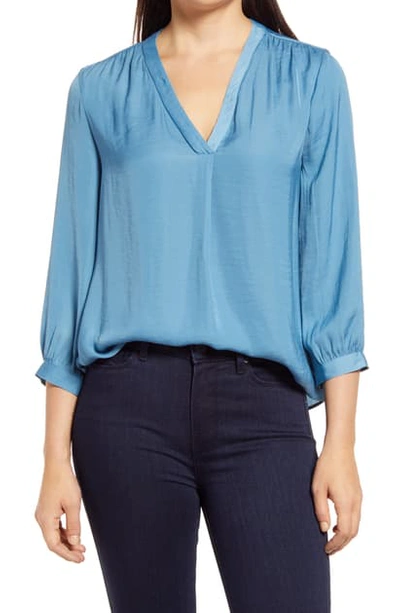 Vince Camuto Rumple Fabric Blouse In Rapture Blue