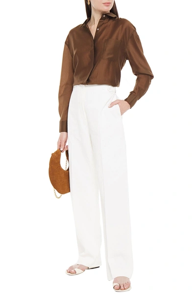 The Row Matea High-rise Linen-blend Canvas Trousers In White