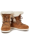 MOON BOOT FAR SIDE HIGH LACE-UP SHEARLING-TRIMMED SUEDE SNOW BOOTS,3074457345624083380