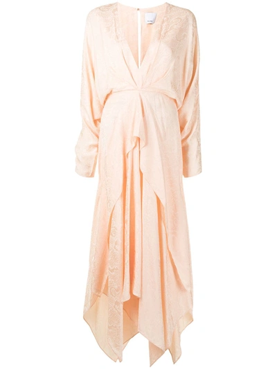 Acler Stanley Gathered Asymmetric Dress In Pink