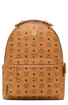 Mcm Stark 40 Visetos Backpack In Cognac