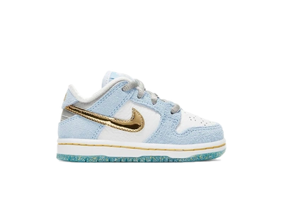 Pre-owned Nike Sb Dunk Low Sean Cliver (td) In Ice Blue/white-metallic Gold-metallic Silver