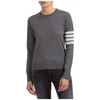 THOM BROWNE WOMEN'S JUMPER SWEATER CREW NECK ROUND 4 BAR,FKA280A00014035 40