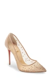Christian Louboutin Follies Strass Embellished Mesh Pumps In Light Silk