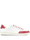 Saint Laurent Men's Court Classic Sl/10 Two-tone Perforated Low-top Sneakers In White