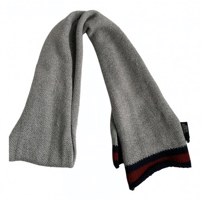Pre-owned Gucci Wool Scarf & Pocket Square In Grey