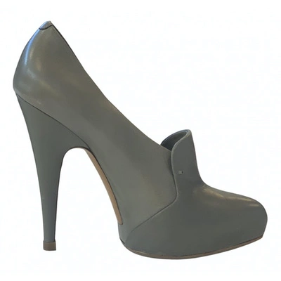 Pre-owned Givenchy Leather Ankle Boots In Grey