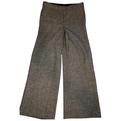 Pre-owned Maje Wool Trousers In Grey