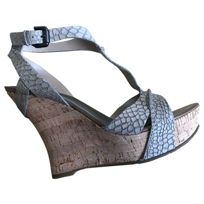 Pre-owned Belle Sigerson Morrison Leather Sandals In Grey