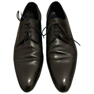 Pre-owned Dior Leather Lace Ups In Black