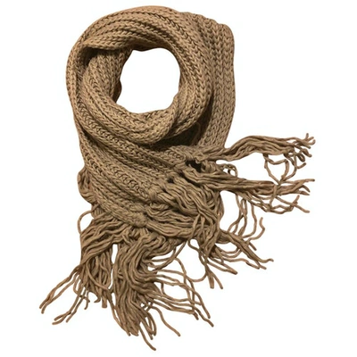 Pre-owned Timberland Wool Scarf In Beige