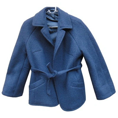 Pre-owned Basler Wool Short Vest In Blue