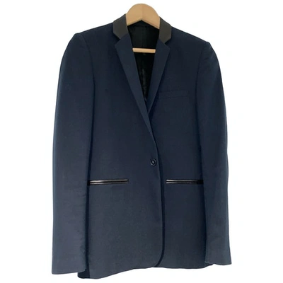 Pre-owned Sandro Wool Vest In Blue