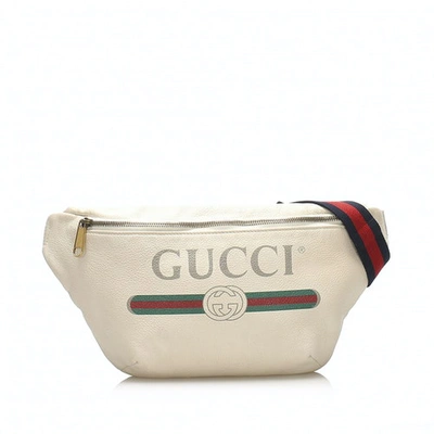 Pre-owned Gucci White Leather Belt Bag