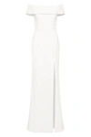 Rebecca Vallance Antoinette Off-shoulder Jacquard Maxi Dress In Ivory