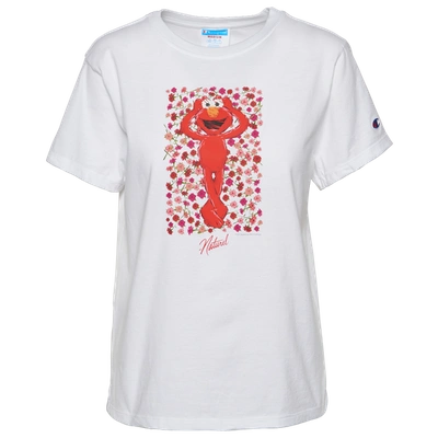 Champion Womens  Sesame Street Short Sleeve T-shirt In White/red