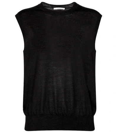 The Row Balham Spring Cashmere Sleeveless Sweater In Black