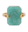 ALIITA DECO SANDWICH 9KT GOLD RING WITH AGATE AND AMAZONITE,P00528402