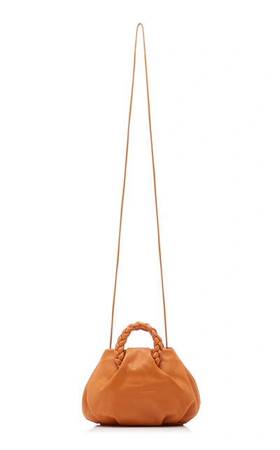 Hereu Bombon Small Braided Leather Top Handle Bag In Brown