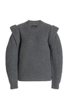 Isabel Marant Peggy Ribbed-knit Wool-blend Sweater In Grey