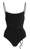 Anemos + Net Sustain K.m. Tie-detailed Swimsuit In Black
