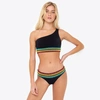 Peixoto Zoni Ribbed One-shoulder Bikini Top In Black/multi