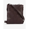 BOTTEGA VENETA CASSETTE MESSENGER INTRECCIATO LEATHER CROSS-BODY BAG,R03699685