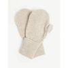 Ganni Recycled Wool-blend Mittens In Brazilian Sand