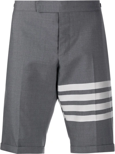 Thom Browne Medium Grey Plain Weave Suiting 4-bar Shorts In 035 Med Grey