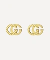 GUCCI 18CT GOLD GG RUNNING STUD EARRINGS,000715354