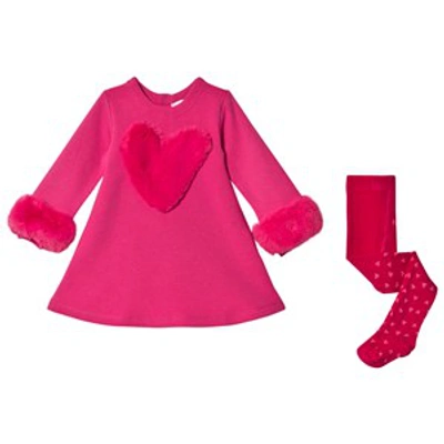 Agatha Ruiz De La Prada Babies'  Pink Fluffy Heart Dress Set