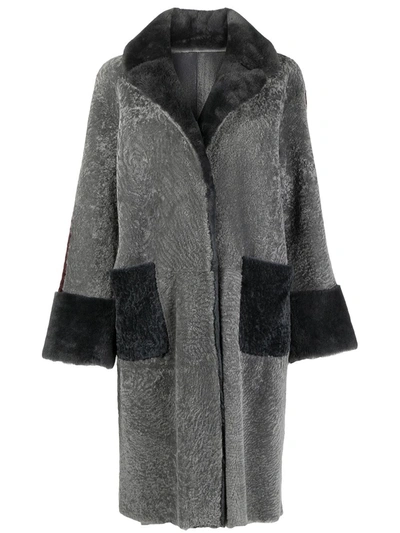 Suprema Reversible Sheepskin And Shearling Coat In Grey