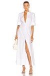 Staud Joan Collared Maxi Shirtdress In White