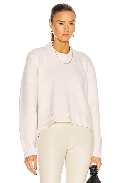 Alexander Wang Draped Back Merino Wool Pullover Ivory In Neutrals