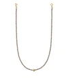 Tory Burch Braided Face Mask Chain In Rolled Brass/black/optic White