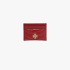 TORY BURCH RED KIRA LEATHER CARD HOLDER,5681560916058348