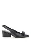 Ferragamo Viva 55 Slingback Mules In Lambskin In Nero (black)