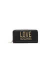 LOVE MOSCHINO BLACK LARGE WALLET WITH GOLD LOGO,JC5611PP1CLJ000A