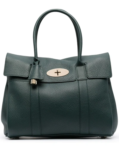 Mulberry Bayswater Heavy-grain Tote Bag In Green