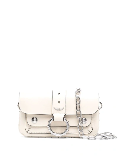Zadig & Voltaire Kate Leather Chain Wallet In White