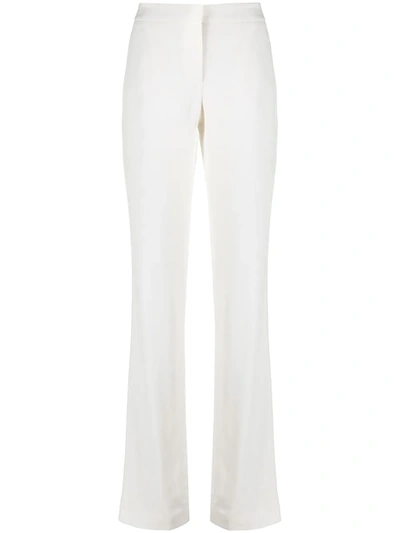 Alexander Mcqueen High-waisted Bootcut Trousers In White