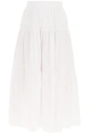 Staud Sea Cotton Poplin Midi Skirt In White (white)