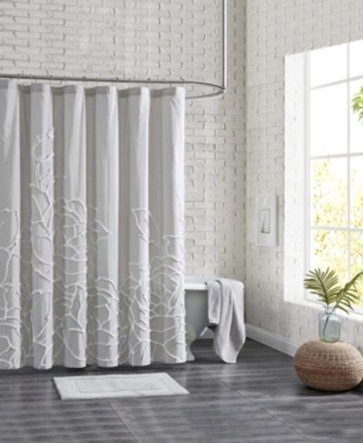 Peri Home Chenille Rose Shower Curtain, 72" X 72" In Gray