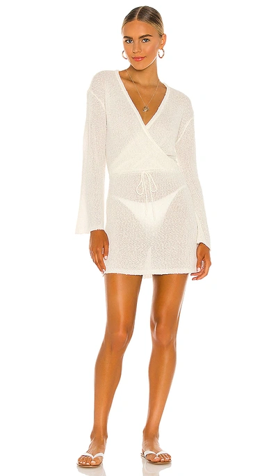 L*space Topanga Long Sleeve Cover-up Sweater Dress In White