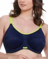 Elomi Full Figure Energise Moisture Wicking Underwire Sports Bra El8041, Online Only In Navy
