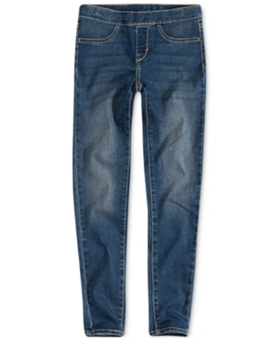 Levi's Kids' Little Girls Adjustable Waistband Stretch Jeggings In Medium Blue