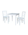 INTERNATIONAL CONCEPTS 30X30 DINING TABLE WITH 2 LADDER BACK CHAIRS